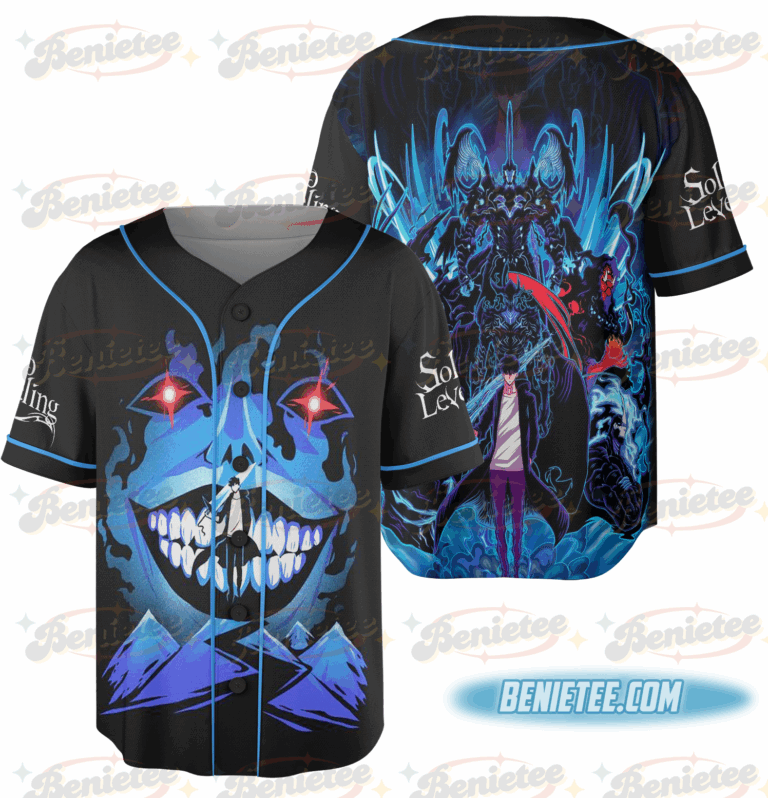 Solo Leveling Arise Jersey, Vintage Anime Hunter Tee, Distressed Gift for Fans, Retro Sung Jin-Woo Baseball Jersey for Men Women