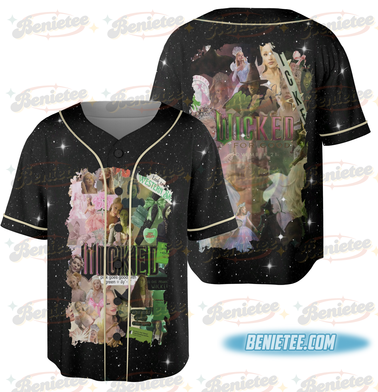 Wicked Defying Gravity Baseball Jersey, Movie Baseball Jersey