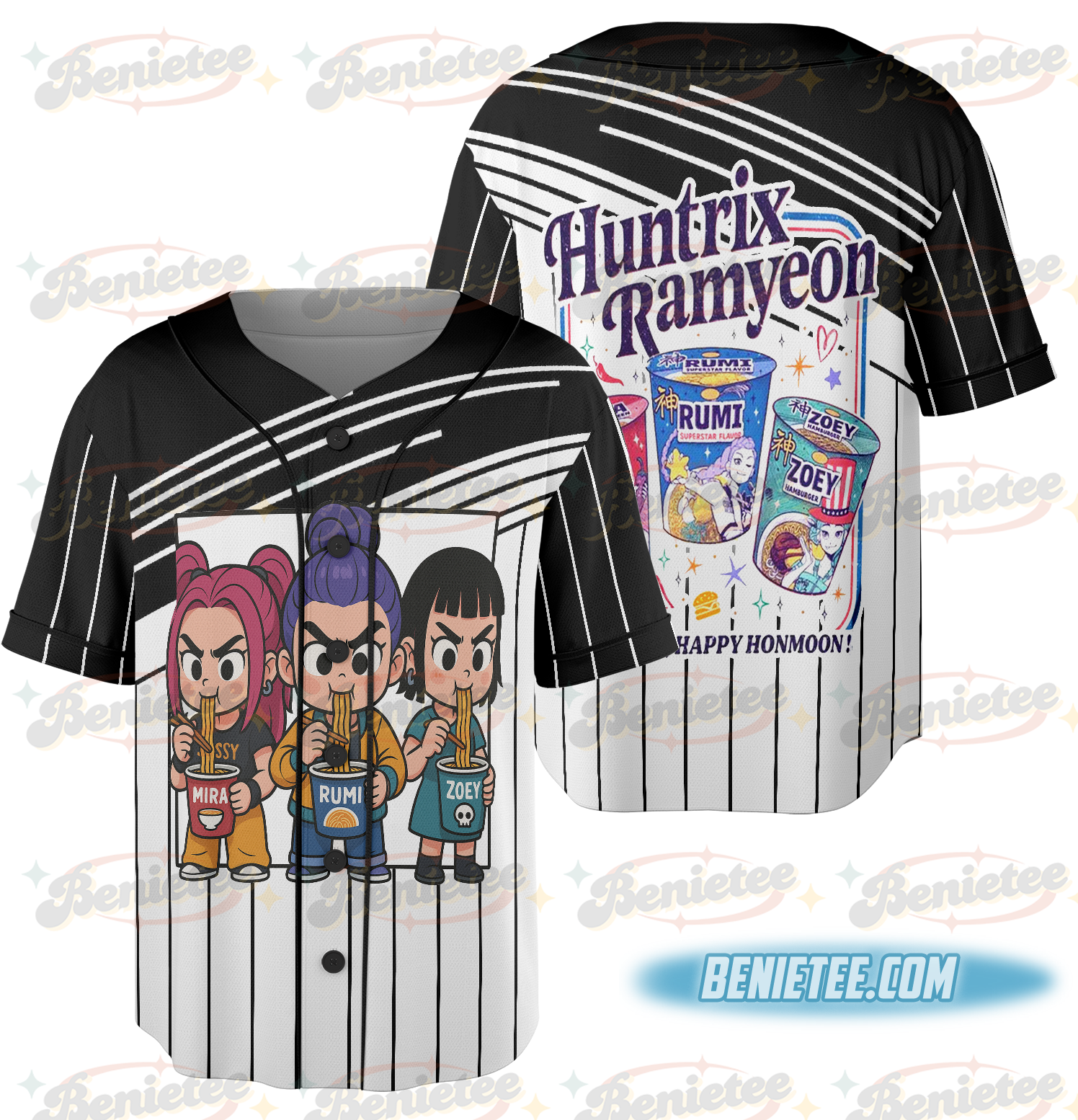 KPDH Ramyeon Jersey For Fan, Demon Hunter Movie Inspired Noodle Baseball Jersey, Cool Korea Inspired Apparel