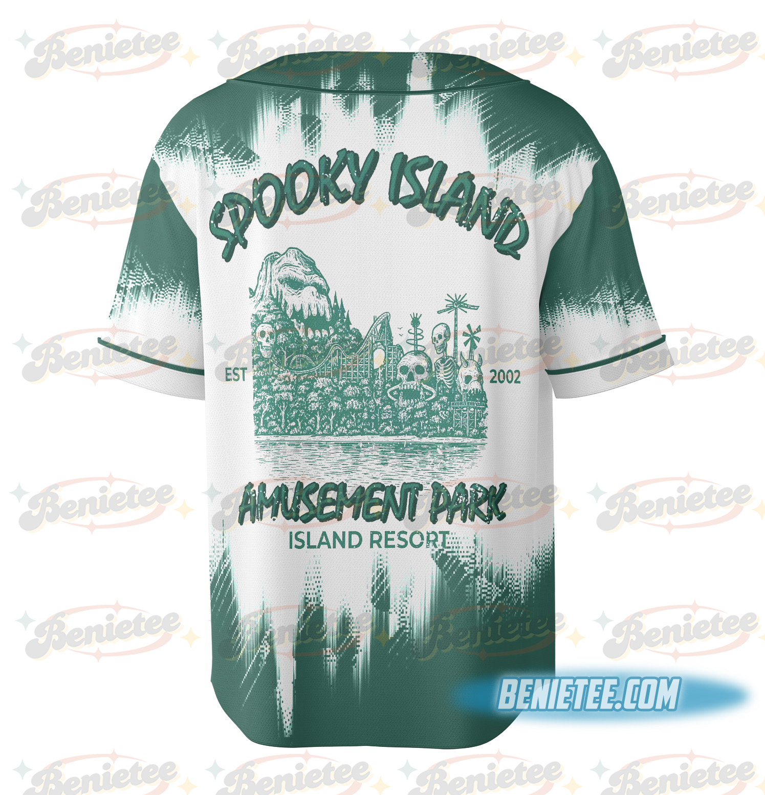 Spooky Island Tee, Retro Cartoon Halloween Movie Jersey, Spooky Island Disco Skull, Halloween Gift, Retro Halloween Summer - Image 4