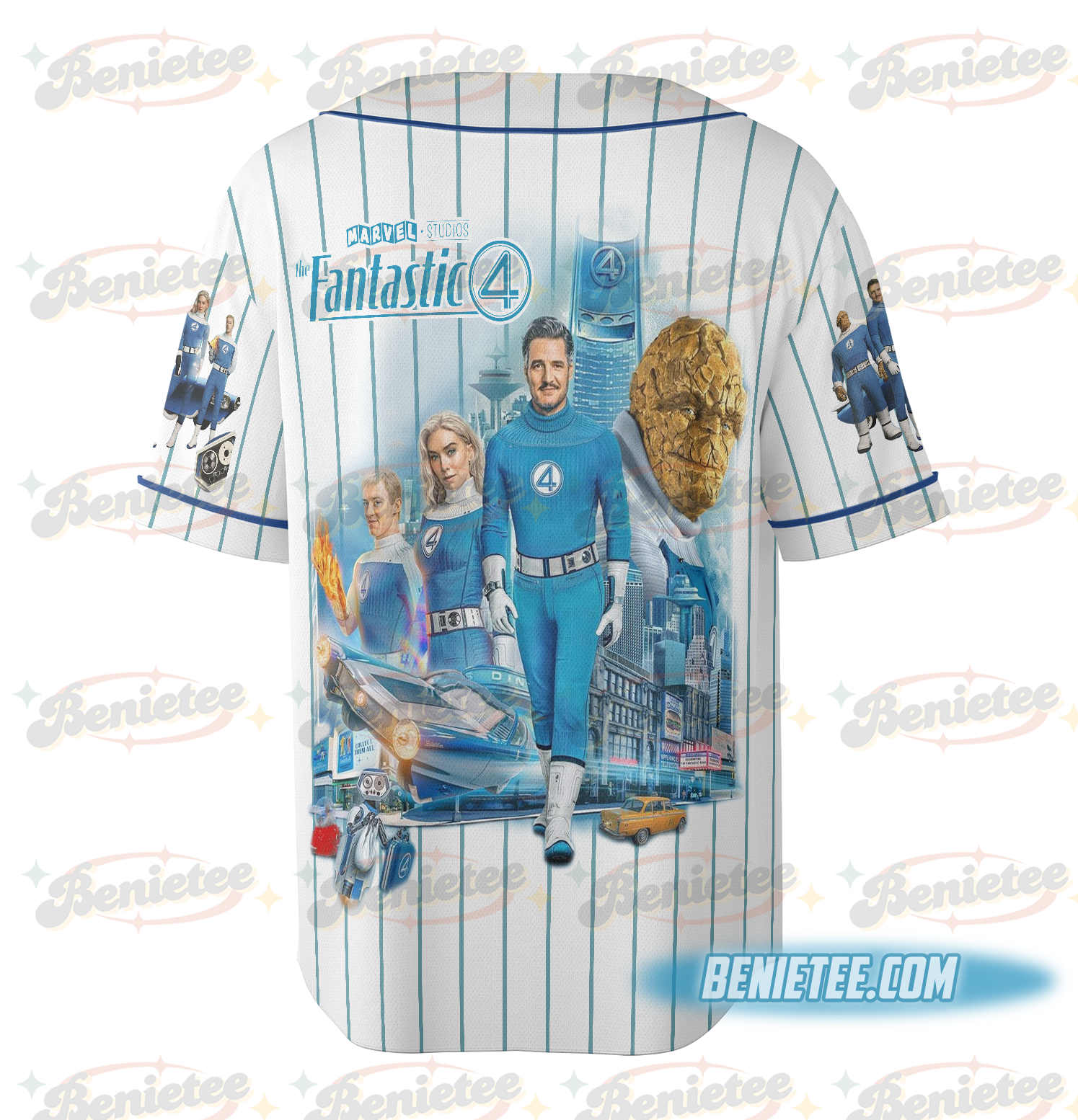 The Fantastic Four First Steps Baseball Jersey, Avengers Superhero Studio Jersey, The Fantastic Four Shirt, Disneyland Group Baseball Team - Image 4