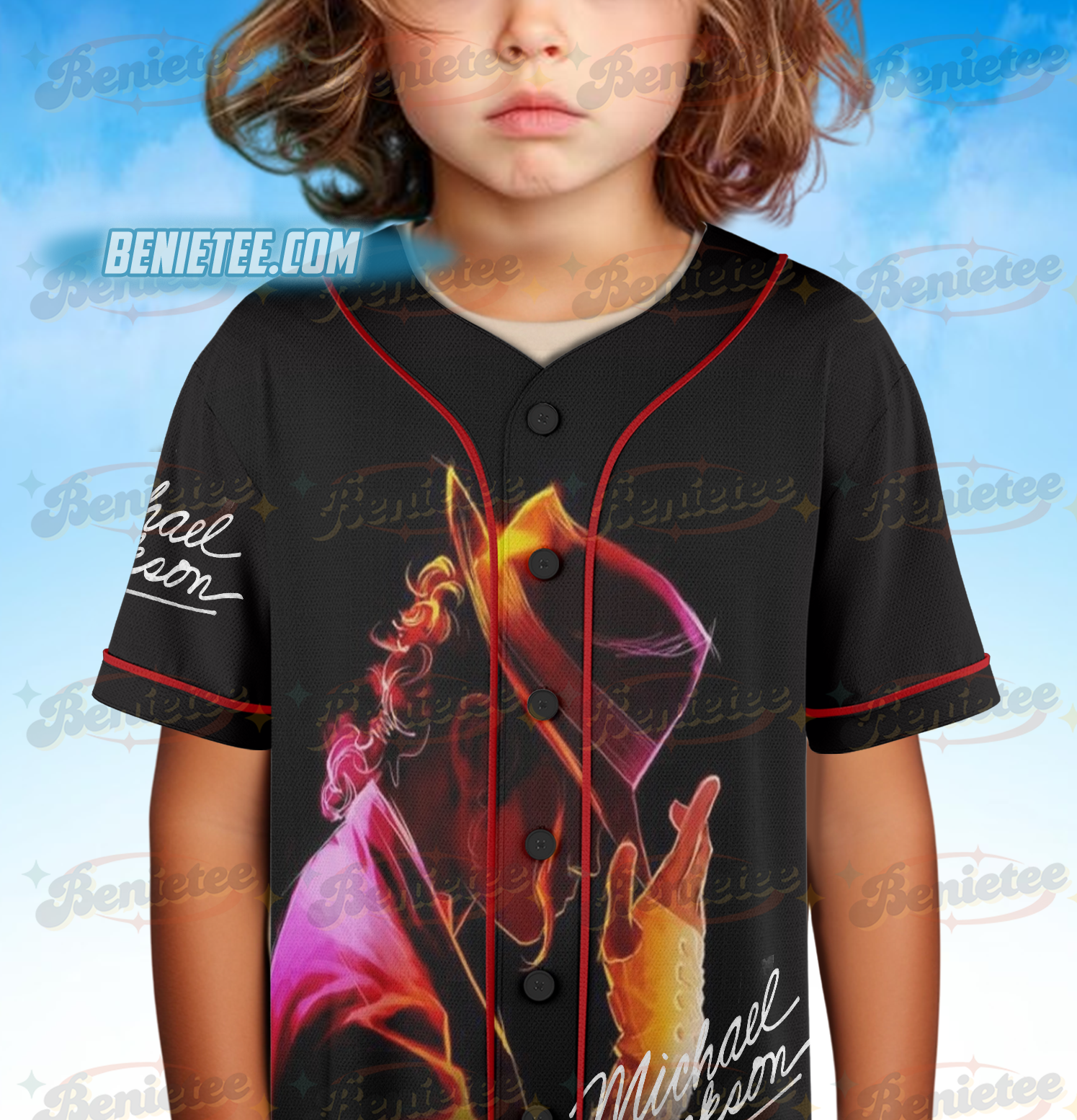 Michael Jackson Retro Jersey – King of Pop Graphic Tee, Vintage 80s Music Baseball Jersey, Oversized Jersey Unisex Gift Idea - Image 5