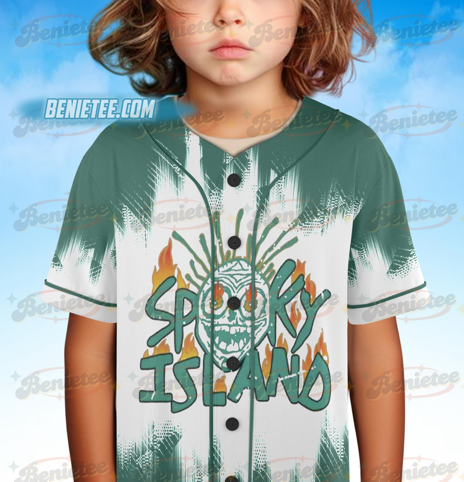 Spooky Island Tee, Retro Cartoon Halloween Movie Jersey, Spooky Island Disco Skull, Halloween Gift, Retro Halloween Summer - Image 5