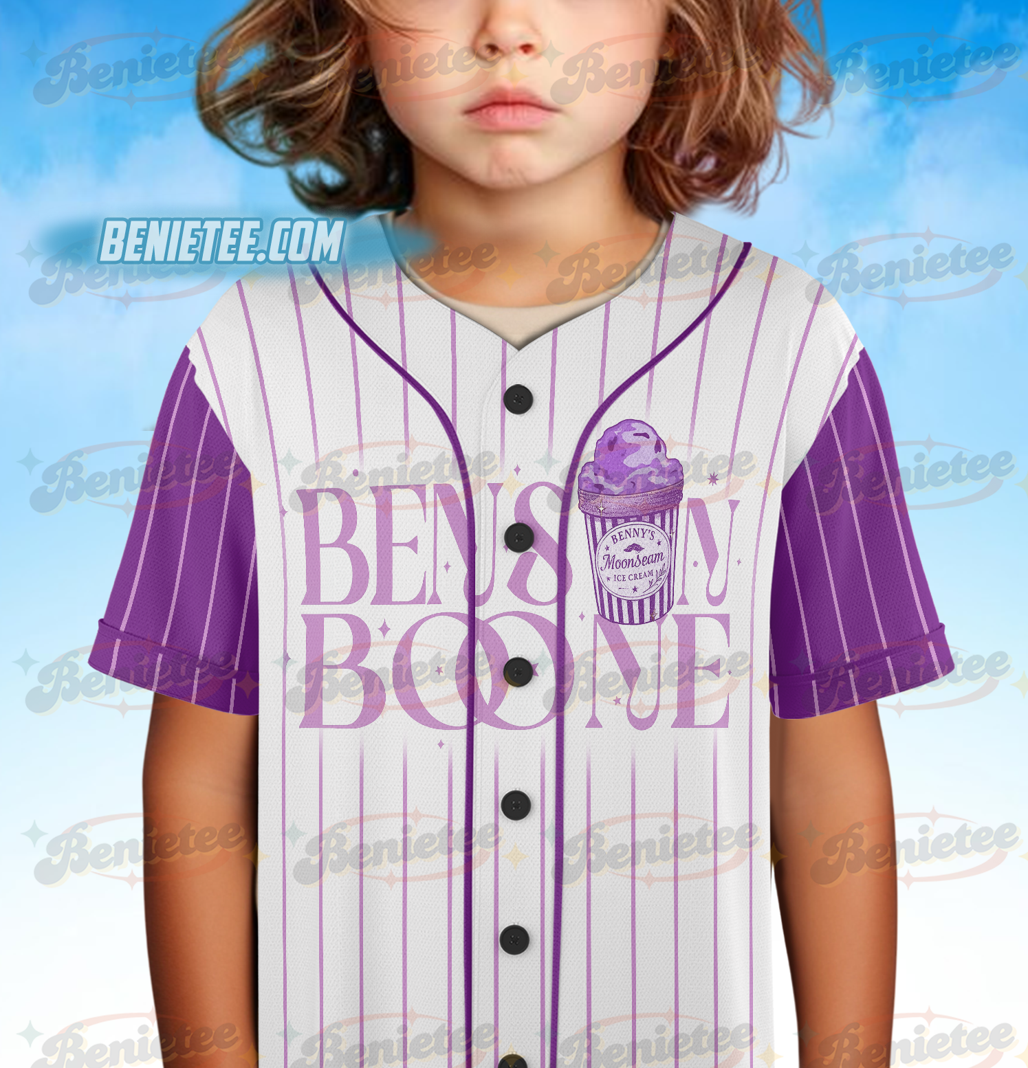 Benson Boone Moonbeam Ice Cream Two-Side Jersey America Heart Tour, Benson Boone Concert Shirt, Mystical Magical shirt, Benson Boone Tee - Image 5