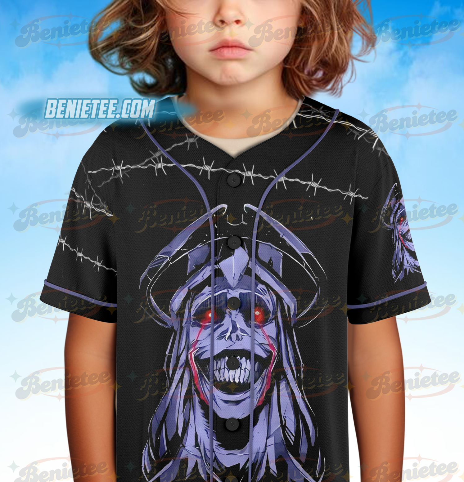 Statue of God Tee – Solo Leveling Washed Vintage Anime Baseball Jersey Unisex - Image 4