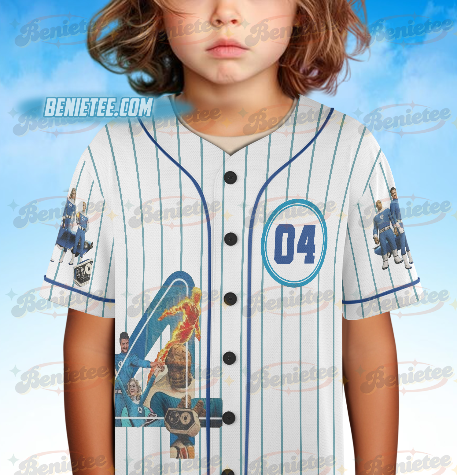 The Fantastic Four First Steps Baseball Jersey, Avengers Superhero Studio Jersey, The Fantastic Four Shirt, Disneyland Group Baseball Team - Image 5