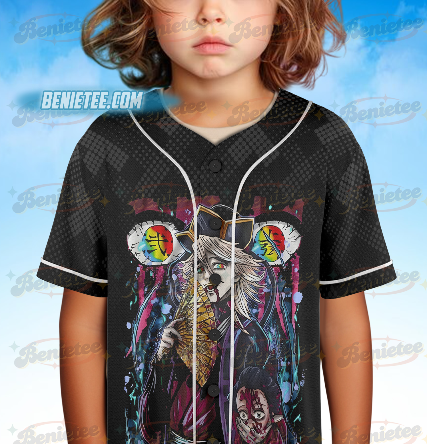 Demon Slayer Doma Upper Moon 2 Baseball Jersey - Image 5