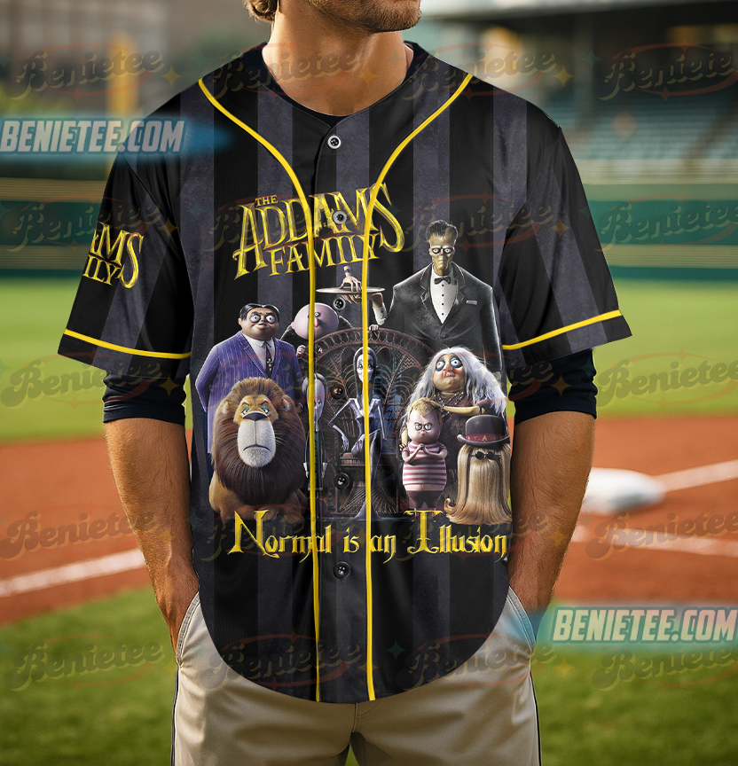 The Addams Family Tombstones Factory Baseball Jersey - Image 4