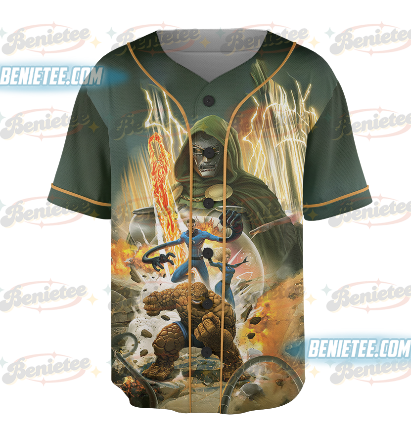 Fantastic Four Baseball Jersey, Doctor Doom Jersey - Image 2