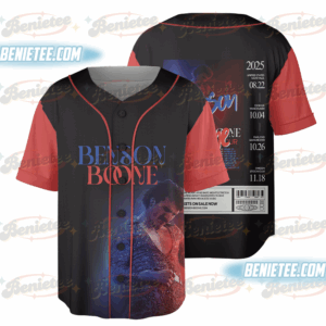 Benson Boone American Heart World Tour Baseball Jersey Men/Women Streetwear Jersey Shirt Short Sleeve