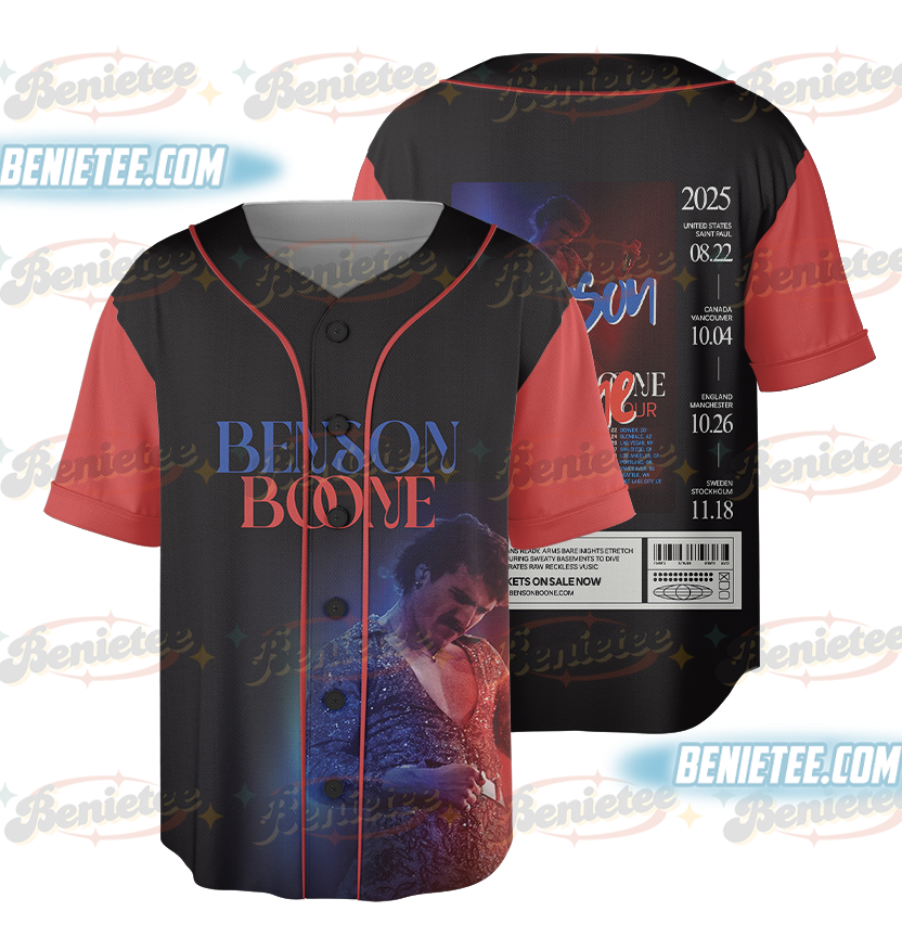 Benson Boone American Heart World Tour Baseball Jersey Men/Women Streetwear Jersey Shirt Short Sleeve