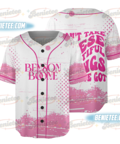 Benson Boone Beautiful Things Jersey, Music Lover Shirt , Pink Retro Graphic Baseball Jersey, Trendy Pop Culture Concert Shirt, Gift for Her