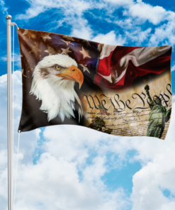 Alternative view of We The People 1776 Flag Patriotic 4th of July Double-Sided Flag