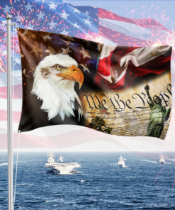We The People 1776 Flag Patriotic 4th of July Double-Sided Flag