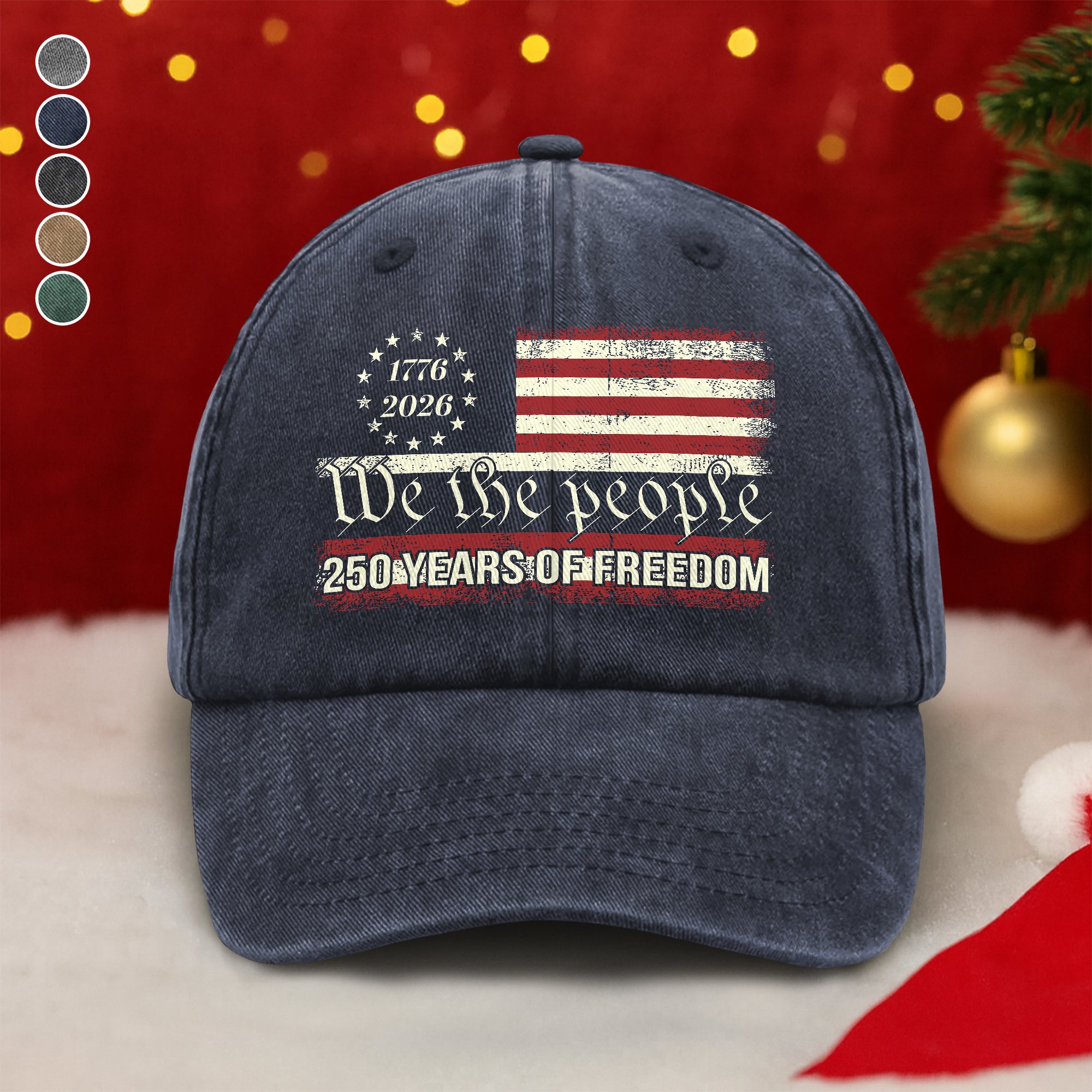 We The People 250 Years Of Freedom Washed Denim Baseball Cap TH10 894557 - Image 3