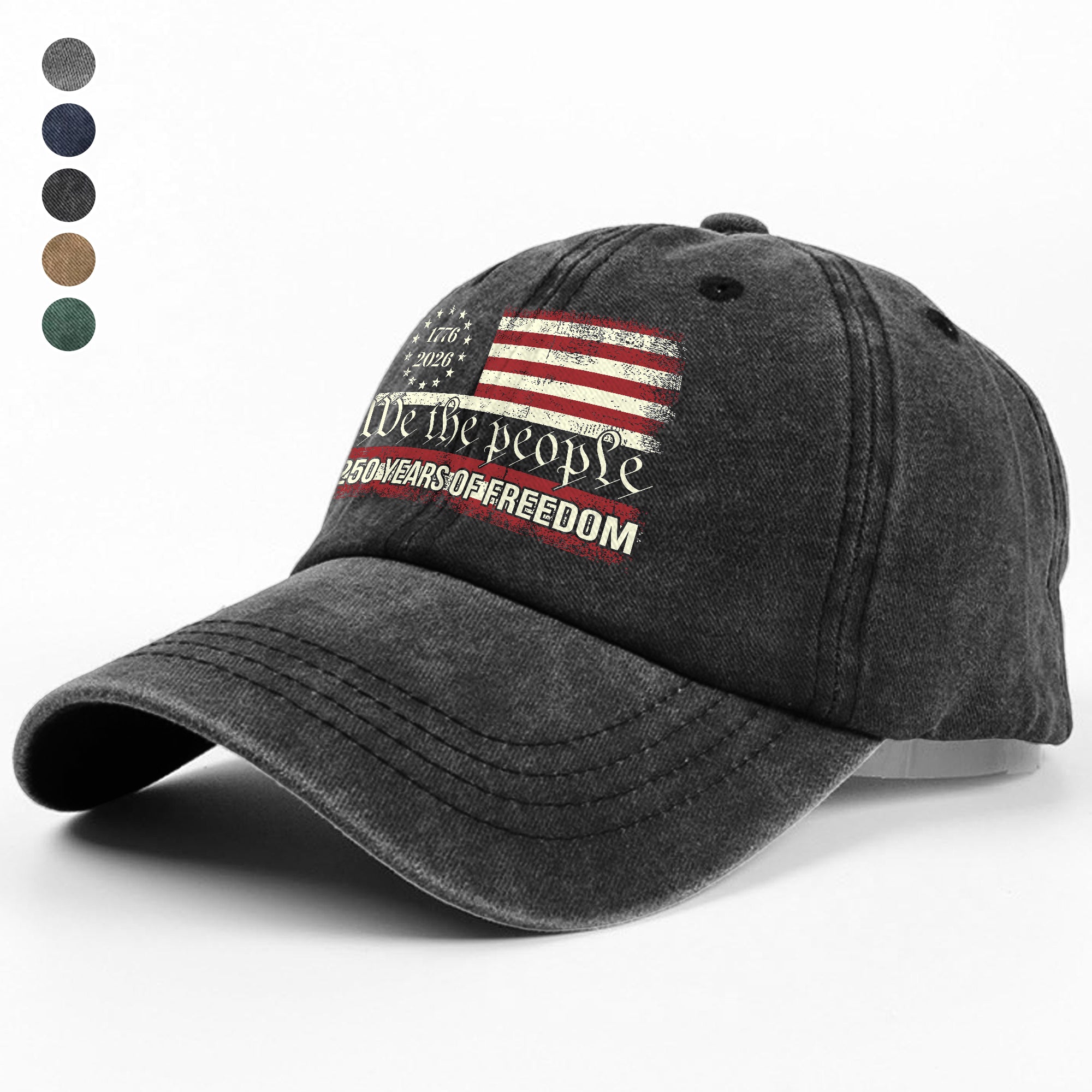 We The People 250 Years Of Freedom Washed Denim Baseball Cap TH10 894557 - Image 5