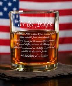 We The People Sympathy Quote For 250 Years of Freedom Whiskey Glass