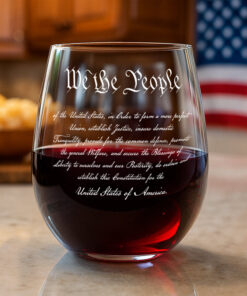 We The People Sympathy Quote For 250 Years of Freedom Wine Glass