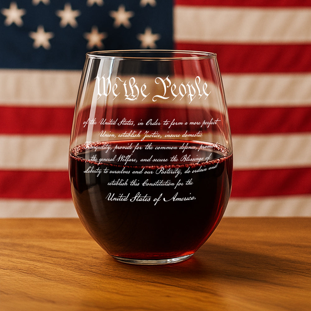 We The People Sympathy Quote For 250 Years of Freedom Wine Glass - Image 3