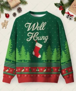 Well Hung Ugly Christmas Fuzzy Fleece Sweatshirt