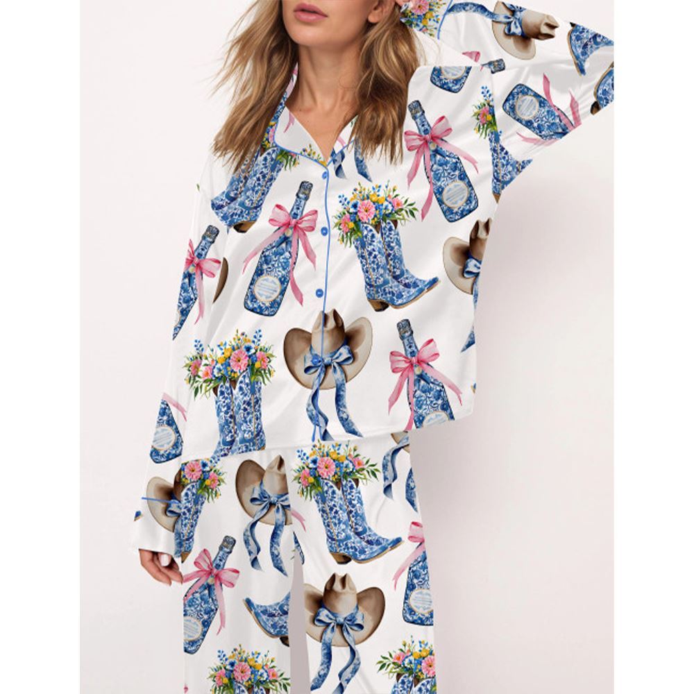 Alternative view of Western Coastal Cowgirl Pajama Set For Women