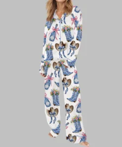 Alternative view of Western Coastal Cowgirl Satin Pajama Set