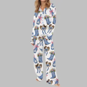Alternative view of Western Coastal Cowgirl Satin Pajama Set