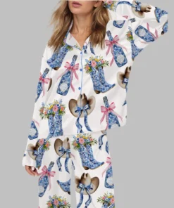 Western Coastal Cowgirl Satin Pajama Set