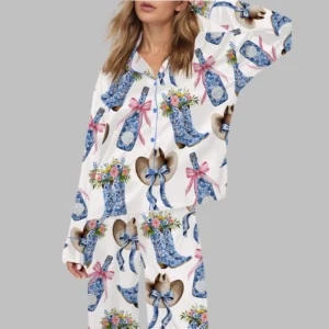 Western Coastal Cowgirl Satin Pajama Set