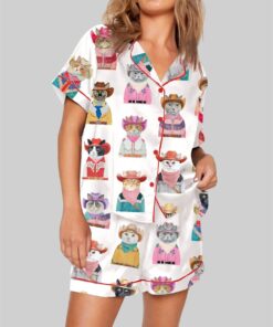 Western Cowboy Cats Cat Lovers Pajama Set