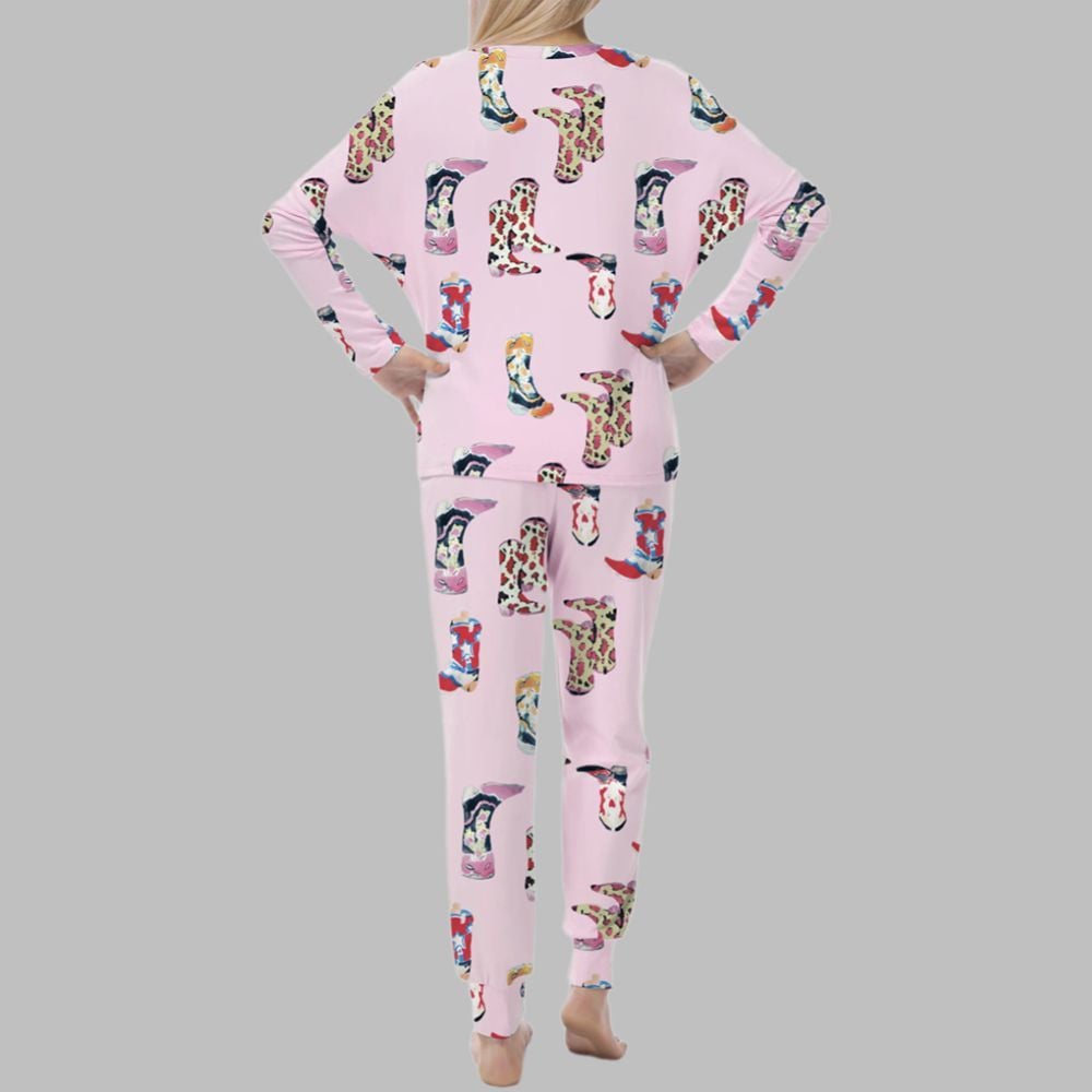 Western Cowgirl Thick Stretchy Pajama Set For Women - Image 3