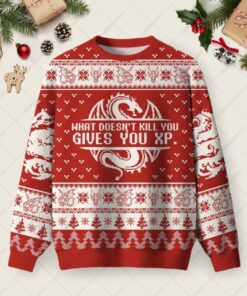 What Doesn't Kill You Ugly Christmas Fuzzy Fleece Sweatshirt