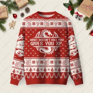 What Doesn't Kill You Ugly Christmas Fuzzy Fleece Sweatshirt