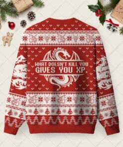 Alternative view of What Doesn't Kill You Ugly Christmas Fuzzy Fleece Sweatshirt