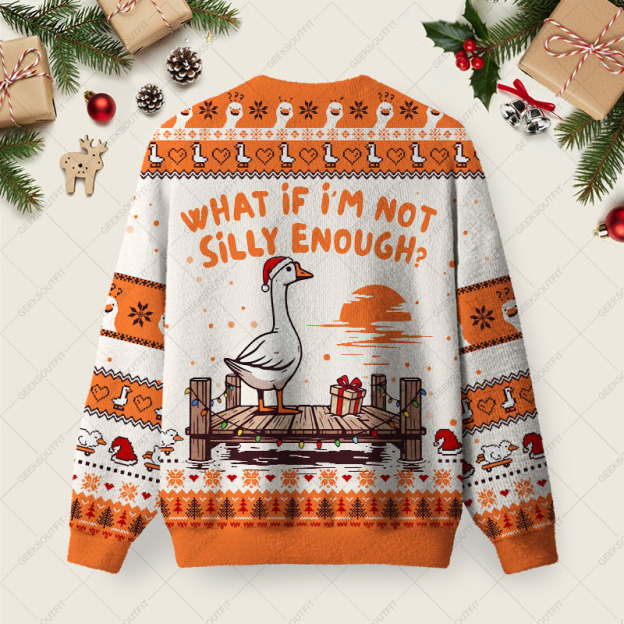 Alternative view of What if I'm Not Silly Enough Ugly Christmas Fuzzy Fleece Sweatshirt