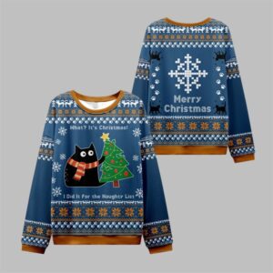 What It's Christmas Cat Ugly Sweater 2025 Christmas - Grishko.com