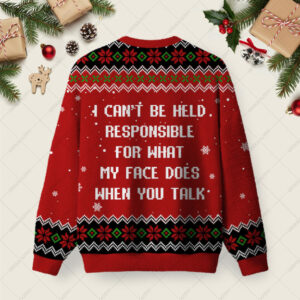 Alternative view of What My Face Does When You Talk Ugly Christmas Fuzzy Fleece Sweatshirt