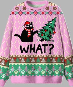 What Tree Cat Ugly Christmas Sweater