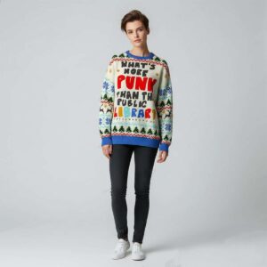 What's More Punk Than The Public Library Ugly Christmas Sweater