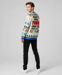 Alternative view of What's More Punk Than The Public Library Ugly Christmas Sweater