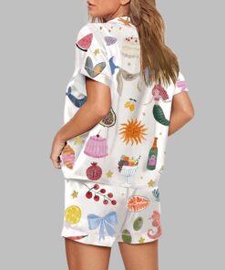 Alternative view of Whimsical Hand Drawn Love Print Pajama Set