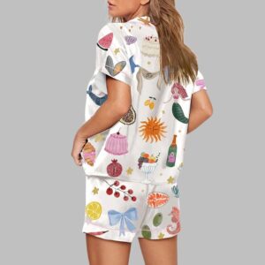 Alternative view of Whimsical Hand Drawn Love Print Pajama Set