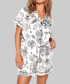 Whimsical Wedding Doodles For Wedding Pajama Set