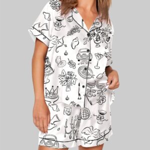 Whimsical Wedding Doodles For Wedding Pajama Set