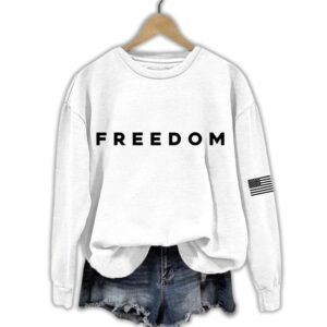 Alternative view of White Freedom Sweatshirt Charlie Kirk