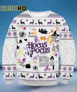 White Make Me Sick Hocus Pocus Ugly Christmas Sweater