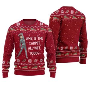 Alternative view of Why Is This Carpet All Wet Todd Ugly Christmas Sweater - Grishko.com