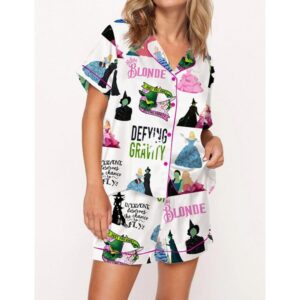 Wicked Elphaba And Glinda Satin Pajama Set For Women