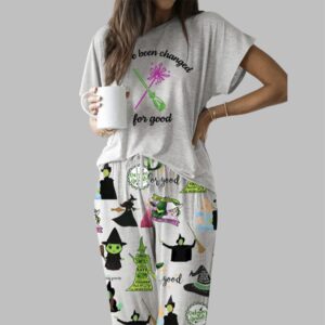 Wicked Print Casual Pajama Set For Women