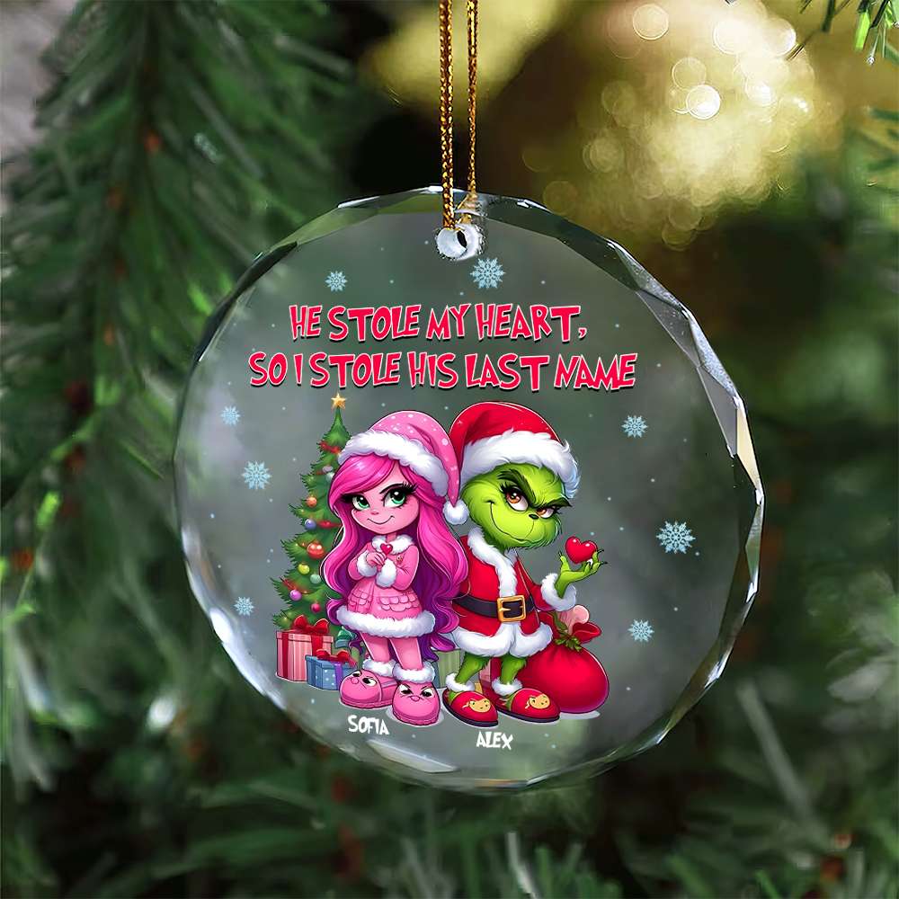 Alternative view of Wife Ornament - Green Monster Couple - Personalized Gift for Wife, Girlfriends